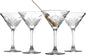 Pasabahce Premium Stemmed Martini Glasses Set of 4, Crystal Design Cocktail by Pasabahce
