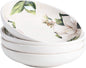 Bico Magnolia Floral Pasta Bowls, 35oz Salad Bowl Set of 4, Large Ceramic by Bico