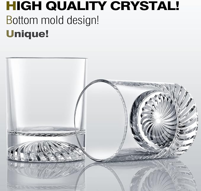 OPAYLY Whiskey Glasses Old Fashioned Glasses Set of 4 12oz Rocks Glasses Gift - Image 2