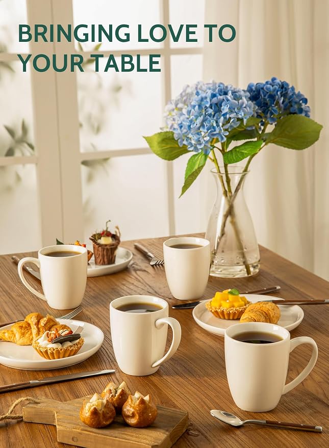 Sweese Porcelain White Coffee Mugs - Image 5
