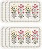 ISAENNE Design Rectangular PVC Placemats Set of 6,Colorful Floral Pattern Placemats, Waterproof and Heat-Resistant,Decoration for Kitchen, Dining, Party, Holiday,12"*17"