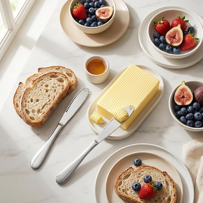 3-in-1 Butter Knife with Holes, Stainless Steel Spreader - Image 2