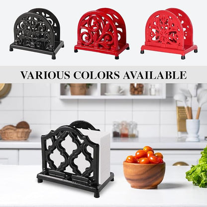 JOGREFUL Cast Iron Napkin Holder, Kitchen Organizer Classic Black | Vintage - Image 2