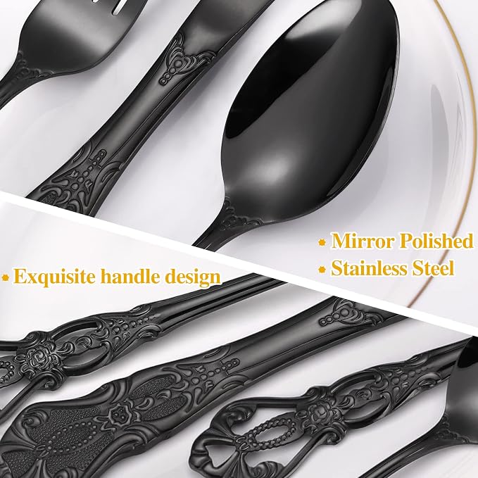 Gorgeous Retro Royal Black Silverware Set - Image 5