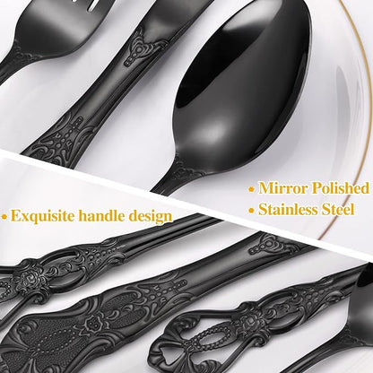 Gorgeous Retro Royal Black Silverware Set - Image 5