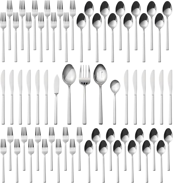 Alata Cube 65-Piece Forged Stainless Steel Flatware Set Cutlery Set by Alata