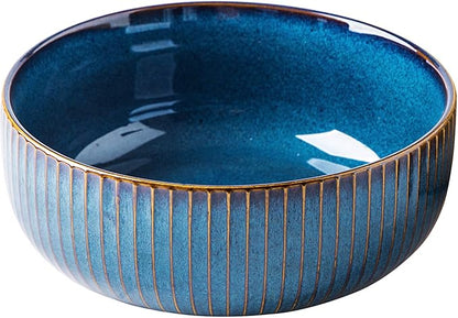 CSYY Salad Bowl 66 Oz, Porcelain Round Serving Bowl Blue Decorative Bowl by CSYY
