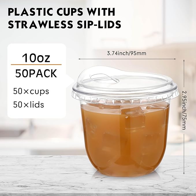 Baderke 50 Pcs Clear Plastic Cups - Image 3