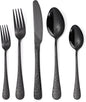 40-Piece Unique Silverware Set, OIULO Embossed Pattern Flatware Set by MetalServingUtensils