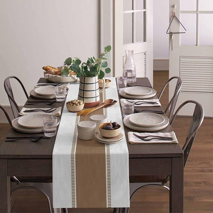Brown Table Runners 90 inches Long, Stripes Minimalist Simple Table Runner - Image 4