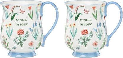 Oneida First Blooms Blue Porcelain Mug Set by Oneida