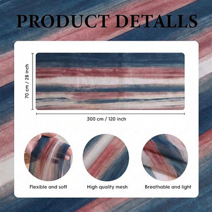 Artoid Mode Boho Blue Red Stripes 4th of July Chiffon Table Runner 120 Inches - Image 7