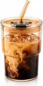 13oz Iced Coffee Cup, Glass Tumbler by CeleVista