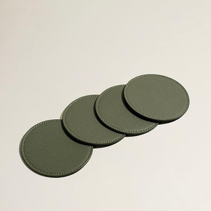 OLETHA Aesthetic Round Drink Coasters, dining tables & office desks; wipe clean by OLETHAD%C3%A9cor