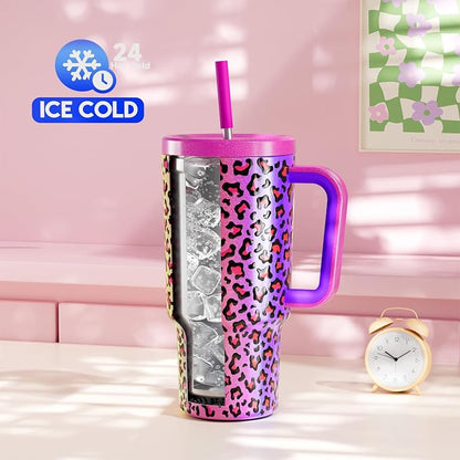 Meoky 30 oz Tumbler with Handle, Tumbler with Lid and Straw, Insulated - Image 2