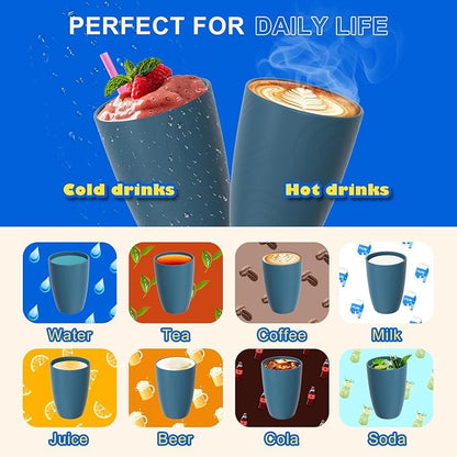 Wheat Straw Cups, Unbreakable Reusable Plastic Cup Set of 6, Lightweight - Image 5