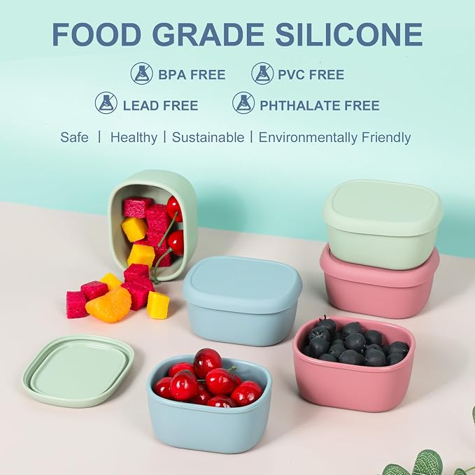 6 pcs 10 oz Silicone Snack Containers - Image 7
