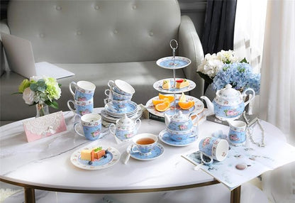 London Boutique Cups Mugs Set 4 Fine China Shabby Chic Vintage Retro Design in - Image 2
