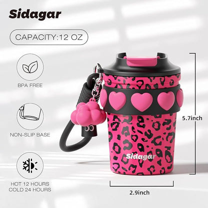 SDGA+ 12 oz Travel Coffee Mug Spill Proof Leak Proof, Stainless Steel Thermal - Image 2