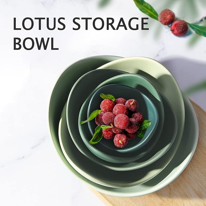 Notakia Salad Decorative Bowls Lotus Shaped Pasta Bowls Dishwasher Safe - Image 2