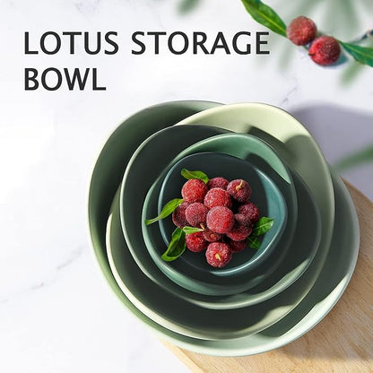 Notakia Salad Decorative Bowls Lotus Shaped Pasta Bowls Dishwasher Safe - Image 2