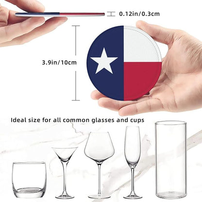 6 Pack Texas Flag Leather Coaster - Image 4