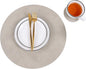 Set of 8 Faux Leather Round Placemats and Coasters, Coffee Mats Kitchen Table by JOVONO