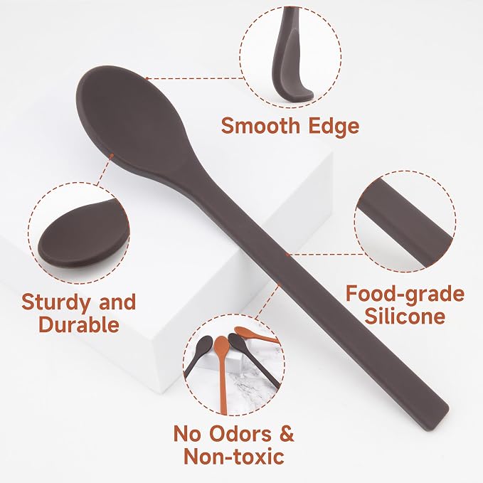 2PCs Silicone Stirring Spoons for Coffee Tea | 6.85-Inch Coffee&Espresso Spoons - Image 5