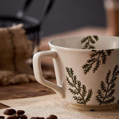 12oz Vintage Ceramic Coffee Mug Set of 2 - Image 5