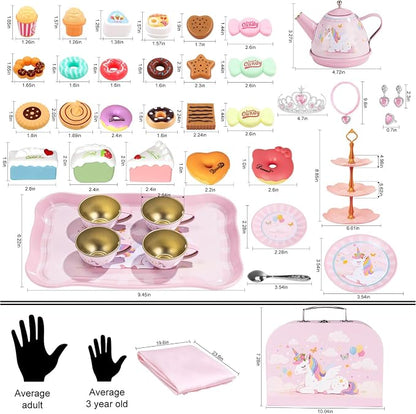 Tea Party Set for Little Girls, Toddler Girl Toys Kids Kitchen Pretend Playset - Image 2