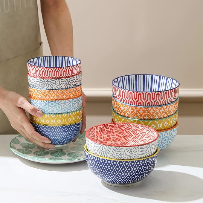 Selamica Ceramic 12 OZ Dessert Bowls Set, Ice Cream Bowls, 4.7 Inch Small Bowls - Image 8