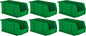 Hudson Exchange 11" x 5-1/2" x 5" (6 Pack) Plastic Stackable Storage Bin and Hanging Container, Green