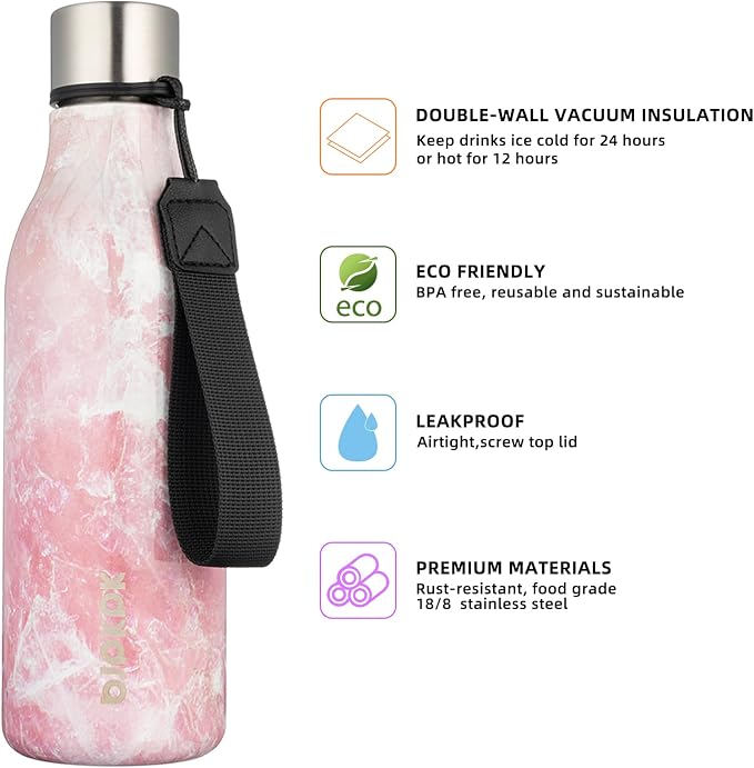 BJPKPK 18oz Insulated Water Bottle, Stainless Steel Bottle - Image 2