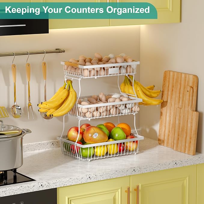3 Tier Fruit Basket for Kitchen Counter - Image 3
