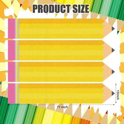 4 Pcs Pencil Table Runner 71 x 13 Inch Preschool Back to School Classroom - Image 6