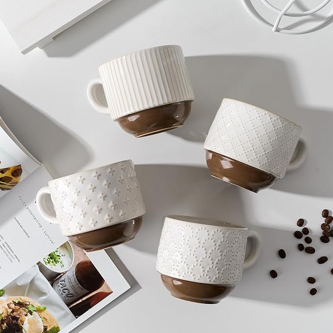 Large Ceramic Coffee Mug Set of 4 - Image 7