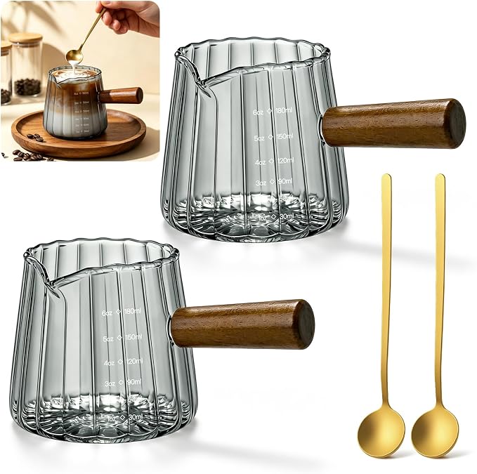 2 PCS 6OZ Glass Espresso Cups by Unknown