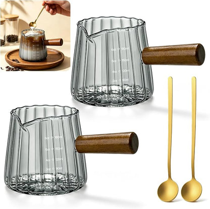 2 PCS 6OZ Glass Espresso Cups by Unknown