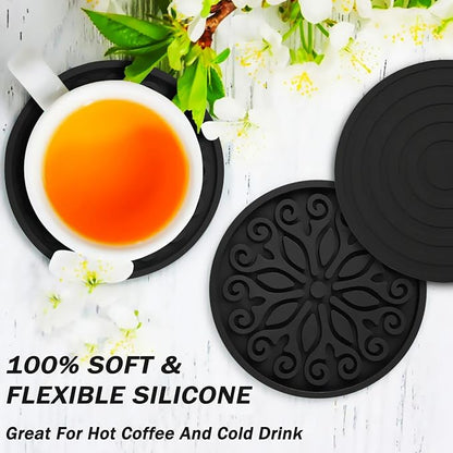 Silicone Coasters for Drinks, Resistant Reusable Drink Coasters-Great Gift for - Image 2