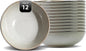 Organic Shape Highland Ceramic Serving Bowl, 12pcs 9 Inch Handmade Reactive Glaze Stoneware 40oz Bowl with Wavy Edge, for Kitchen, Microwave & Dishwasher Safe, Scratch Resistant-grey