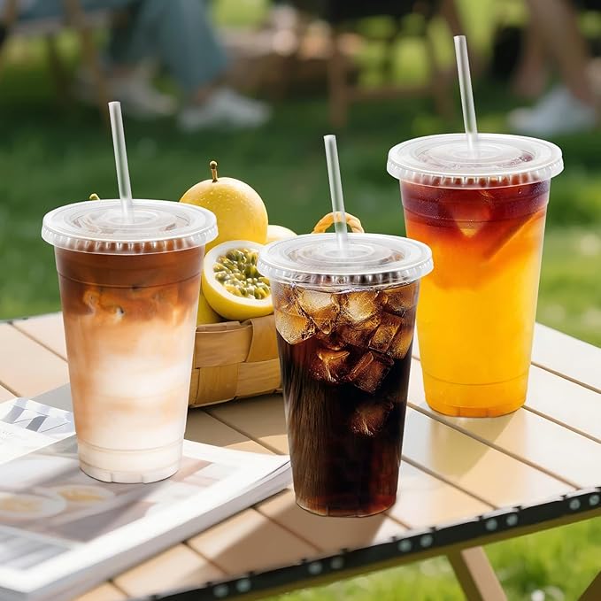Clawsoff 500 Pack 20 oz Disposable Clear Plastic Cups - Image 8