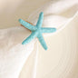 Starfish Napkin Rings Set of 6, Blue Sea Star Napkin Ring Holders for Crafts, Beach, Dinner Party, Wedding, Theme Party, Banquet, Nautical, Coastal Table Decor