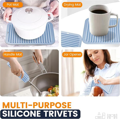 Silicone Trivet Mats 2 Heat Resistant Pot Holders Multipurpose Non-Slip Hot Pads - Image 3