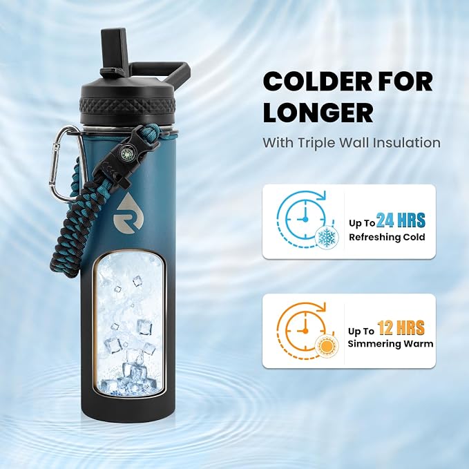 RAYMYLO Insulated Water Bottle 20 oz, Triple Wall Vacuum Stainless Steel | - Image 2