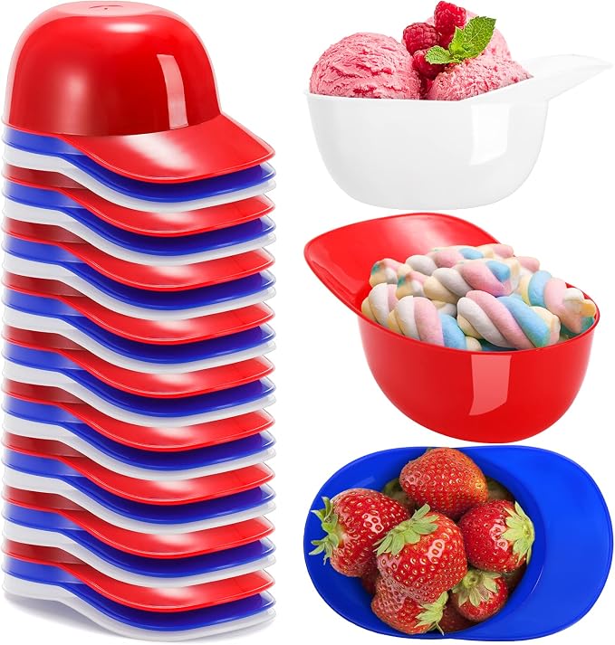 Fasmov 30 Pack Baseball Helmet Ice Cream Snack Bowl, 8 oz Mini Baseball Cap by Fasmov