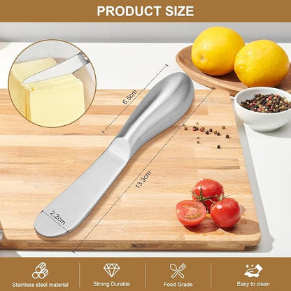 2 Pcs Stainless Steel Butter Knives, Cream Cheese, Pastry & Charcuterie Board - Image 2