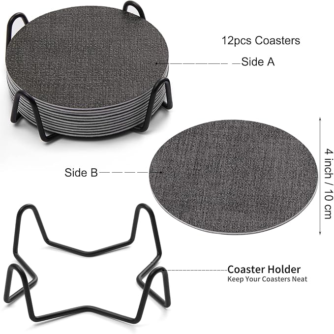 Faux Leather Drink Coasters - Image 9