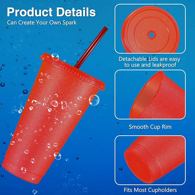 Amyhill 12 Pcs Reusable Glitter Cups - Image 3