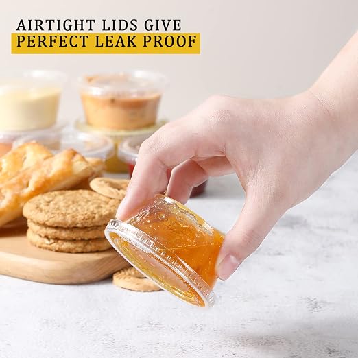 VITEVER Portion Cups With Lids, Small Plastic Containers with Lids, Airtight - Image 3