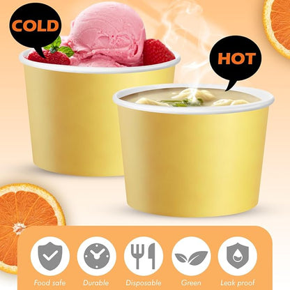 Jingmore Paper Ice Cream Cups 9oz Colored Disposable Dessert Bowls - Image 6